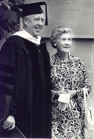 A photo of the Reid's taken at an academic function at Wheaton College.